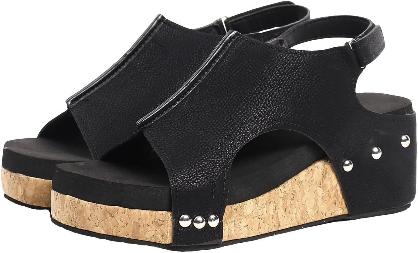 Wedge Sandals for Women 2025 Dressy Platform Open Toe Ankle Strap Espadrilles Wedge Heels Sandals Comfortable Wide Width Boho Summer Beach Sandals Ladies Wedges