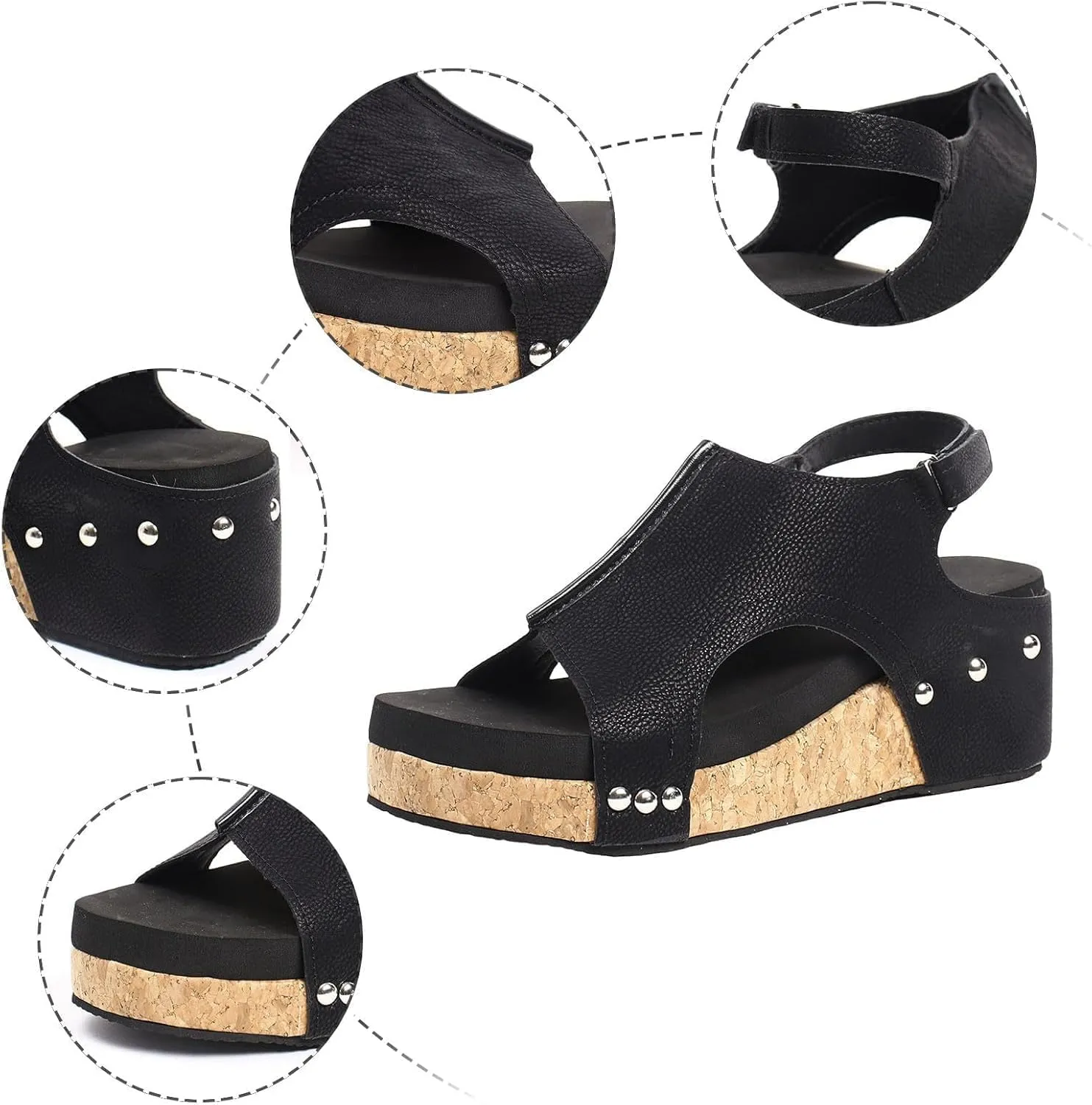 Wedge Sandals for Women 2025 Dressy Platform Open Toe Ankle Strap Espadrilles Wedge Heels Sandals Comfortable Wide Width Boho Summer Beach Sandals Ladies Wedges