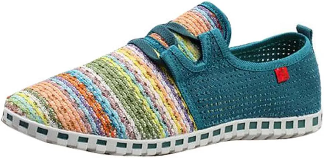 WENJHEN Men Flats Espadrilles Canvas Shoes Loafers Athletic Knitted Casual Plims