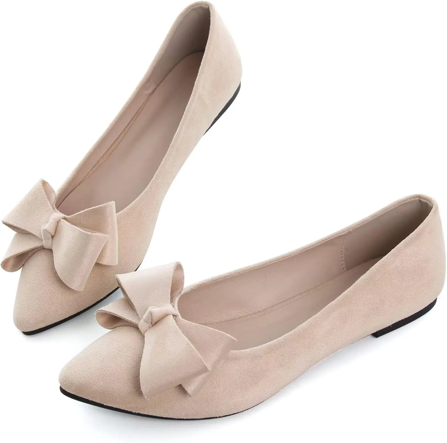 WENJIAZHIZHI Ballet Flats Wedding Dressy Shoes for Womens Comfortable Pointed-Toe Slip-On Loafers Flats Shoes Dressy Casual