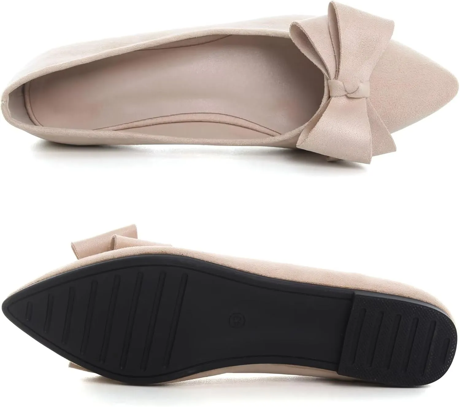 WENJIAZHIZHI Ballet Flats Wedding Dressy Shoes for Womens Comfortable Pointed-Toe Slip-On Loafers Flats Shoes Dressy Casual