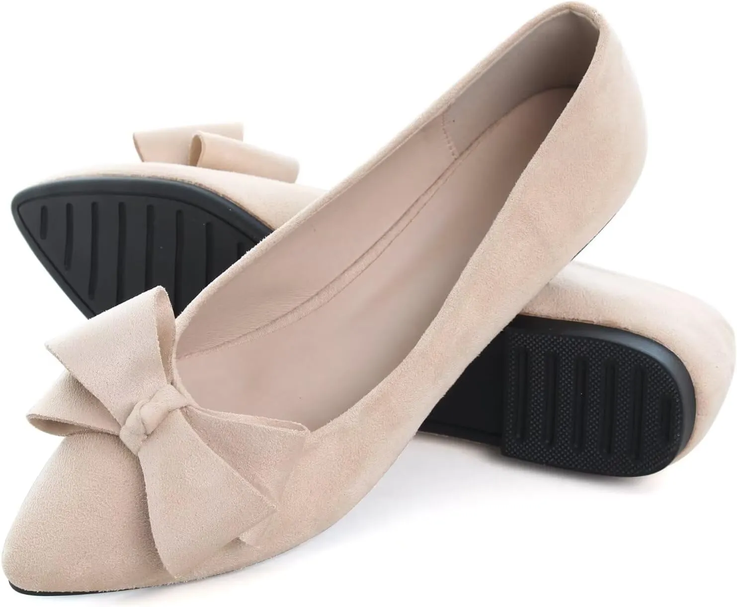 WENJIAZHIZHI Ballet Flats Wedding Dressy Shoes for Womens Comfortable Pointed-Toe Slip-On Loafers Flats Shoes Dressy Casual