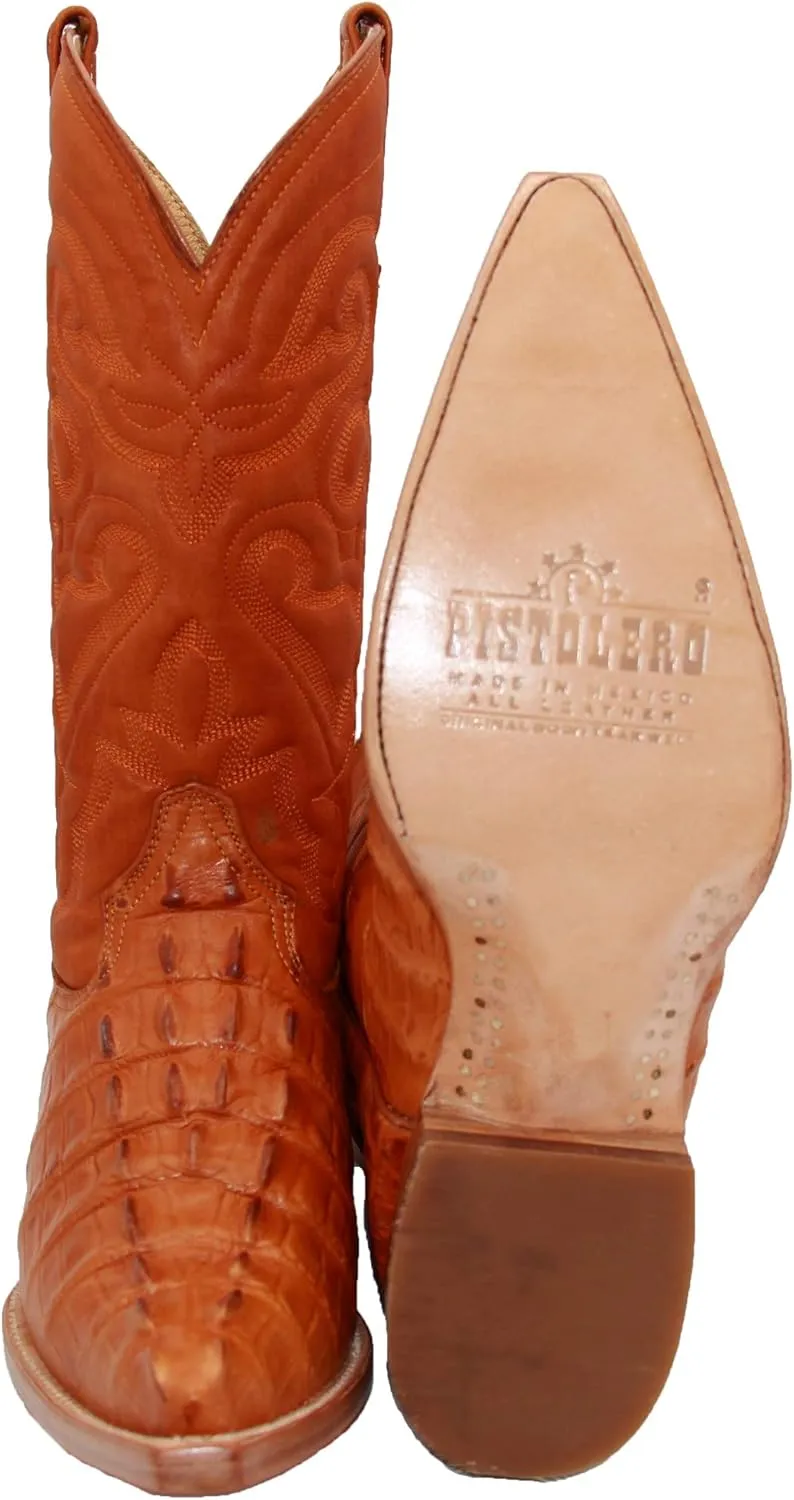 Western Shops Mens Crocodile Alligator Print Leather Cowboy Western Boots Snip Toe