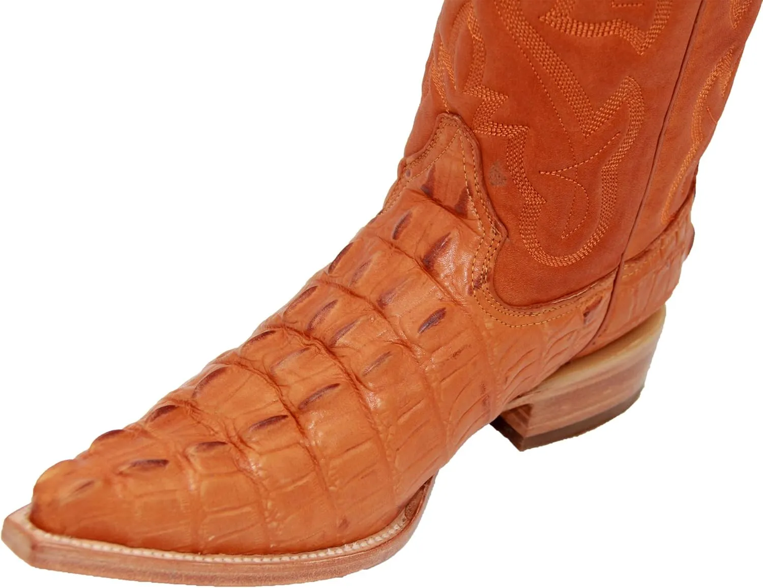 Western Shops Mens Crocodile Alligator Print Leather Cowboy Western Boots Snip Toe