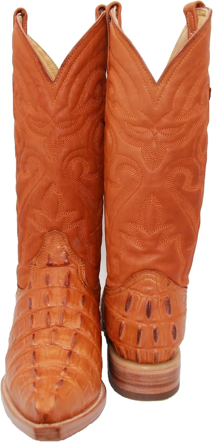 Western Shops Mens Crocodile Alligator Print Leather Cowboy Western Boots Snip Toe