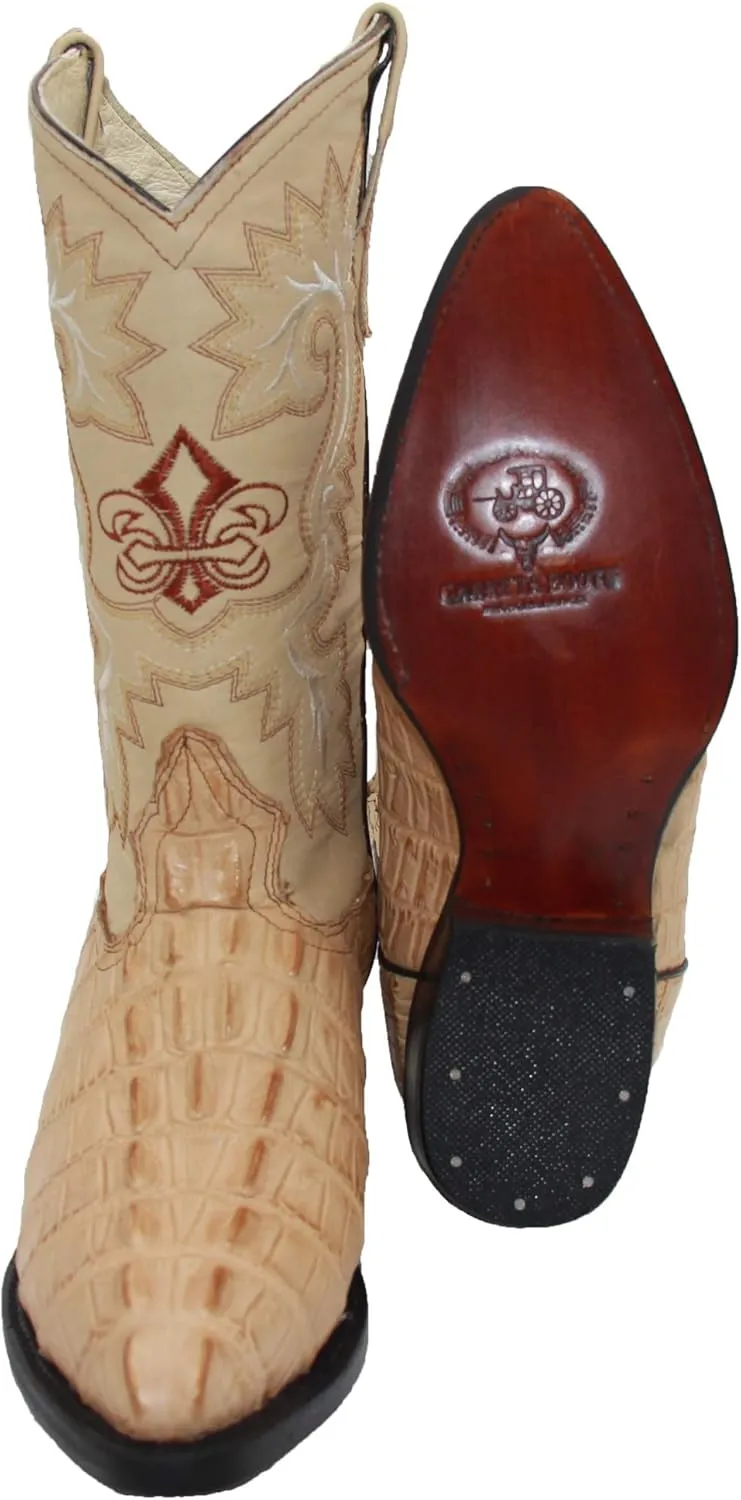 Western Shops Mens Leather Crocodile Alligator Print Western Cowboy Boots