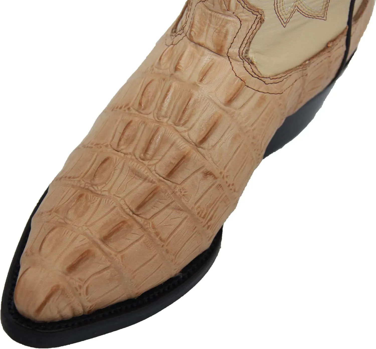 Western Shops Mens Leather Crocodile Alligator Print Western Cowboy Boots