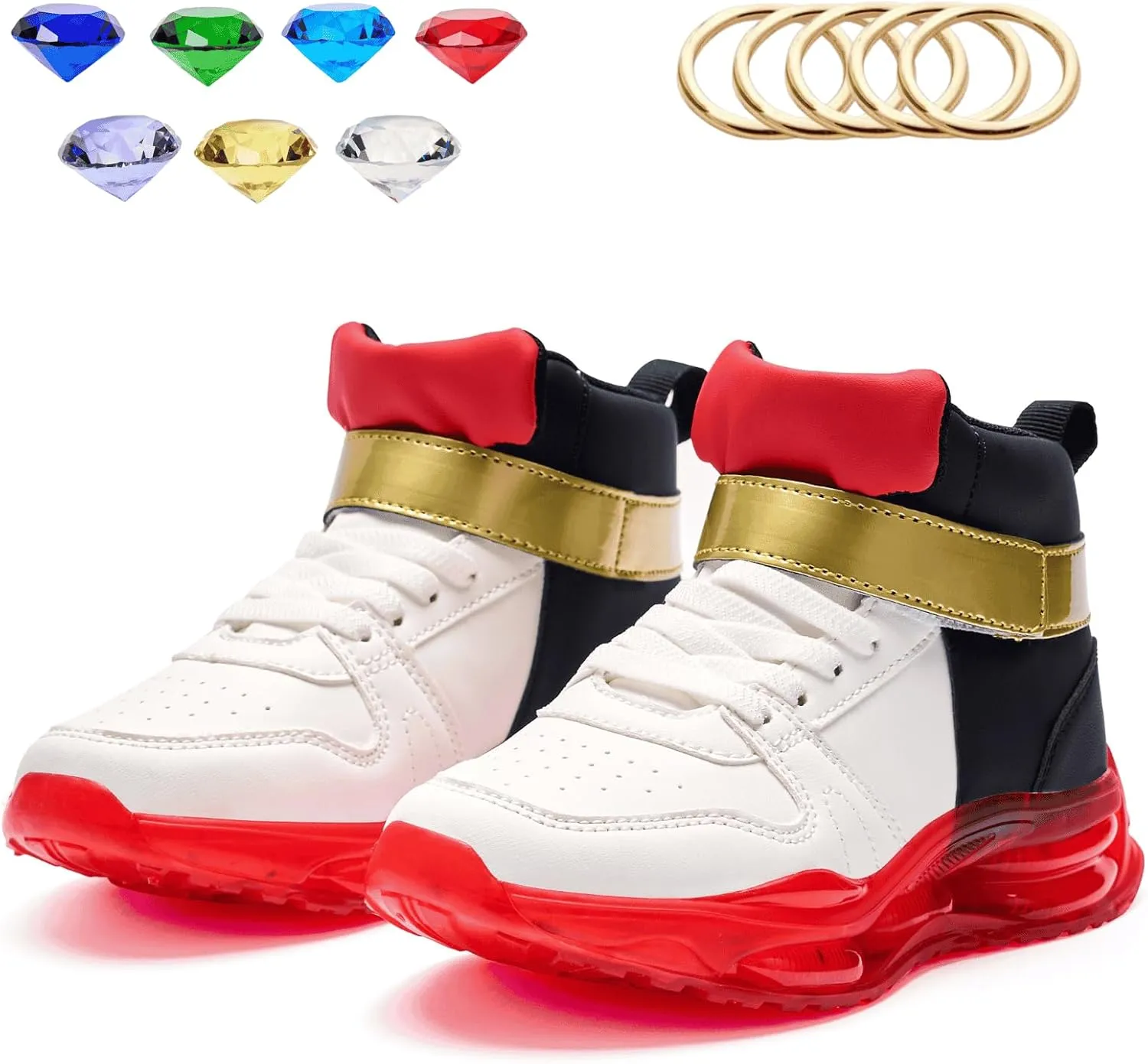 White Black Sneakers for Boys Girls Fashion Walking Shoes