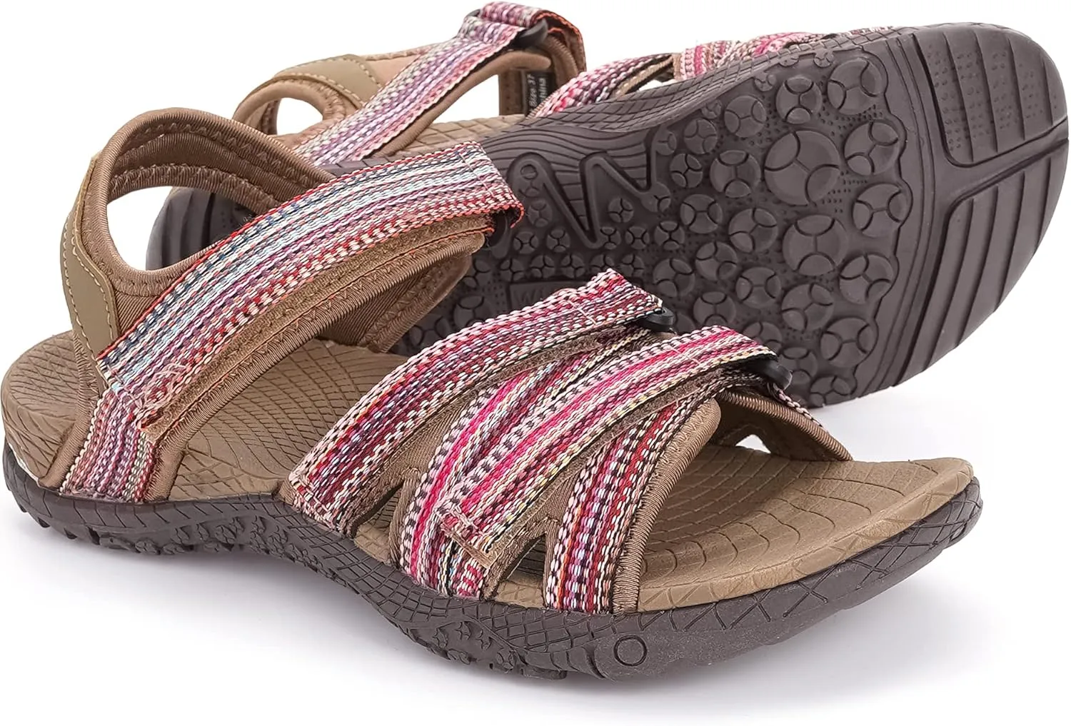 WHITIN Women’s Hiking Sandals with Arch Support | Adjustable Hook and Loop Straps | Durable Sport Sandals for Outdoor Adventure