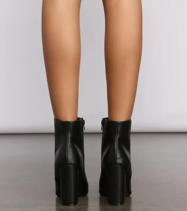 Wild Diva Morris-03 Women's Stylish Peep Toe Slouch Ankle Boots Chunky Stacked Heels Bootie