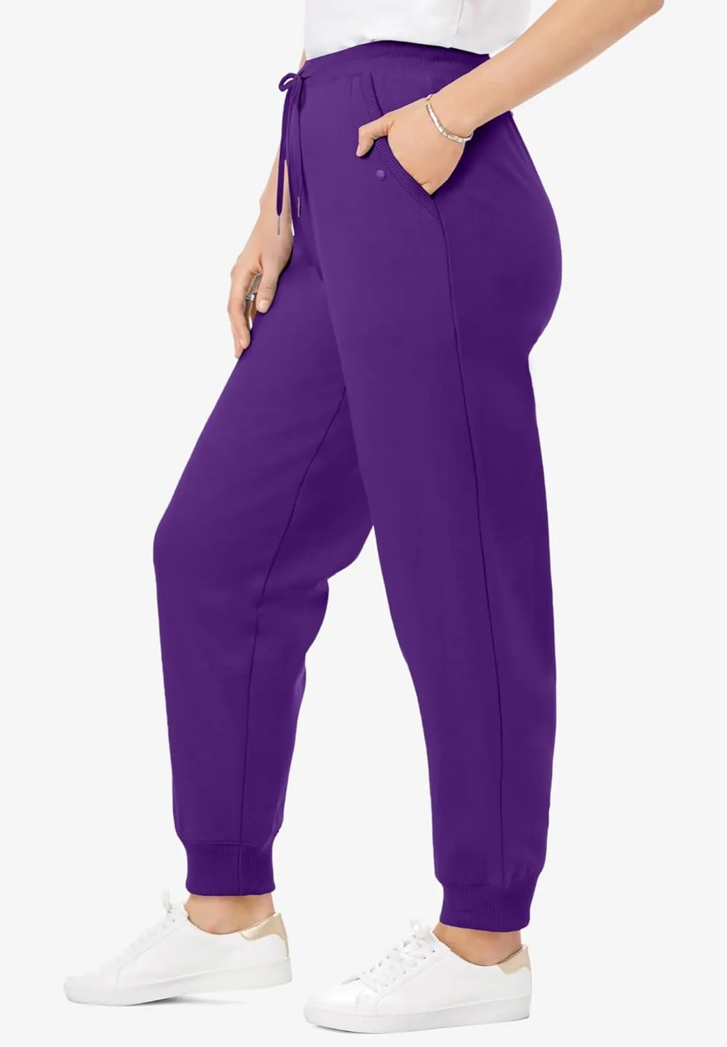 Woman Within Plus Size Better Fleece Jogger Sweatpant