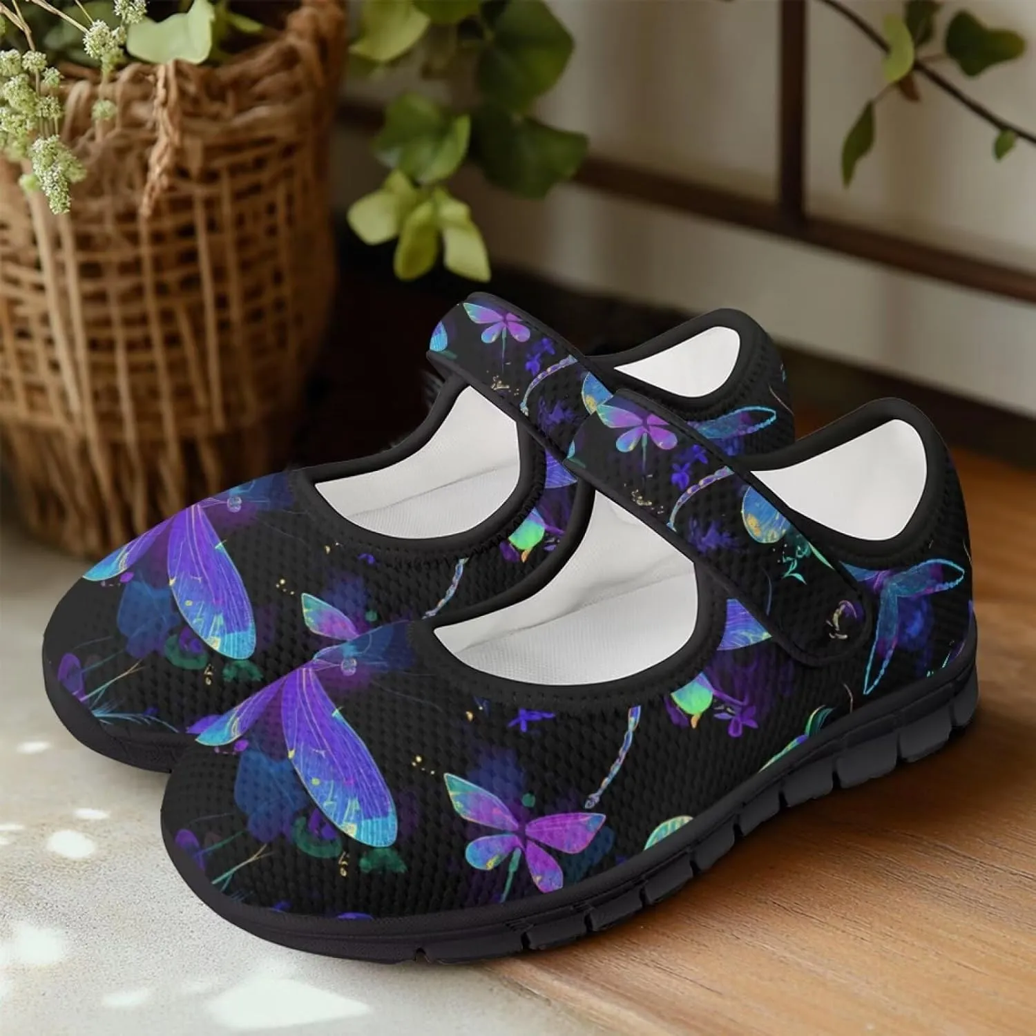 Women Butterfly Flower Mary Jane Ballet Flats Mesh Flats Work Shoes Casual Ballerina Dress Loafers