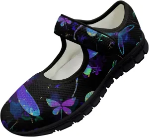 Women Butterfly Flower Mary Jane Ballet Flats Mesh Flats Work Shoes Casual Ballerina Dress Loafers