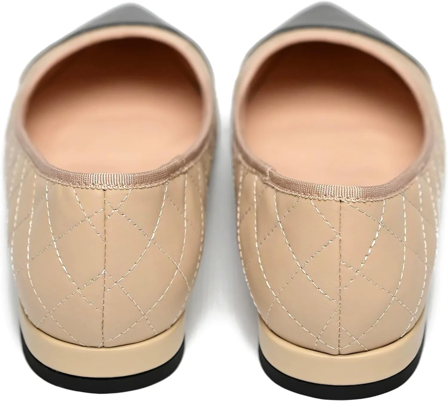 Women Comfy Cap Toe Flats Slip on Pointed toe Flat Shoes Two Tone Flat Heel Dress Shoes Casual Pointy Toe Ballet Flats Colorblock Classic Office Elegant Driver Flats 4-11 M US