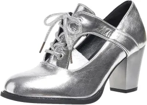Women High Heel Boots Fashionable New Pattern Vintage Chunky Heeled Metallic Lace Up Shoes Womens Yoga Sandals Size 11