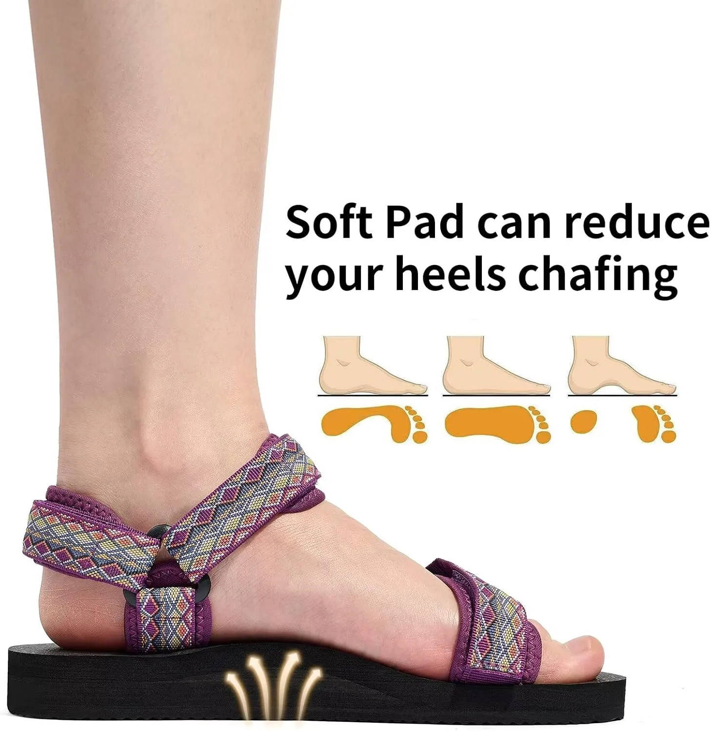 Women Hiking Sandals Casual Lightweight Water Sandal With Arch Support Yoga Mat Insole Outdoor Sport Beach Shoes