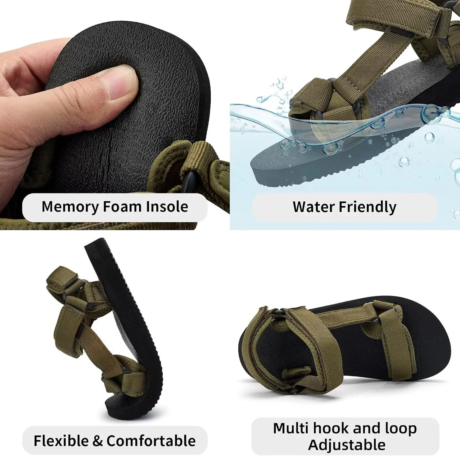 Women Hiking Sandals Casual Lightweight Water Sandal With Arch Support Yoga Mat Insole Outdoor Sport Beach Shoes