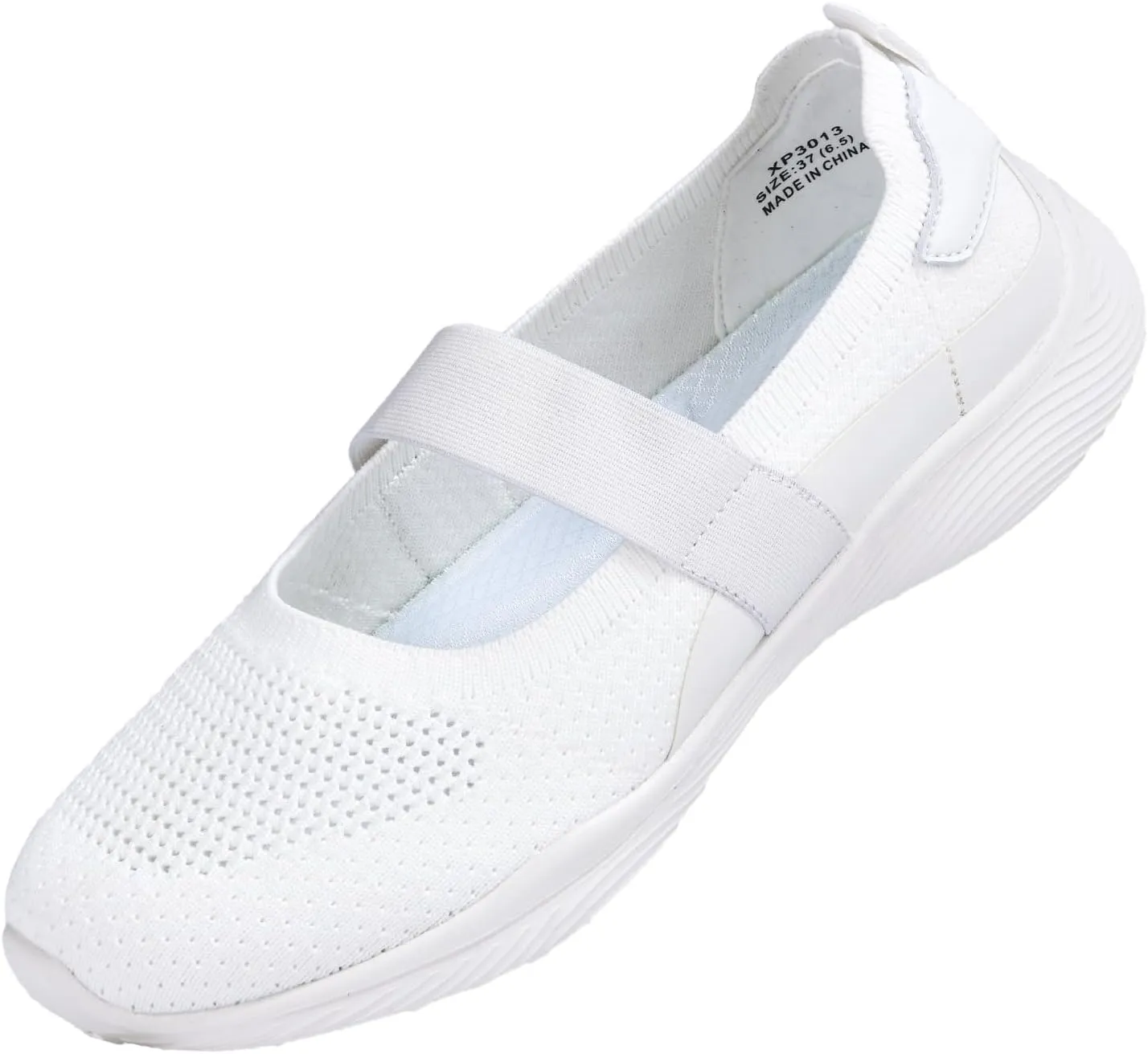 Women Mary Jane Shoes Slip On Walking Flats Comfortable Dressy Knit Washable Casual Nurse Shoe with Arch Support