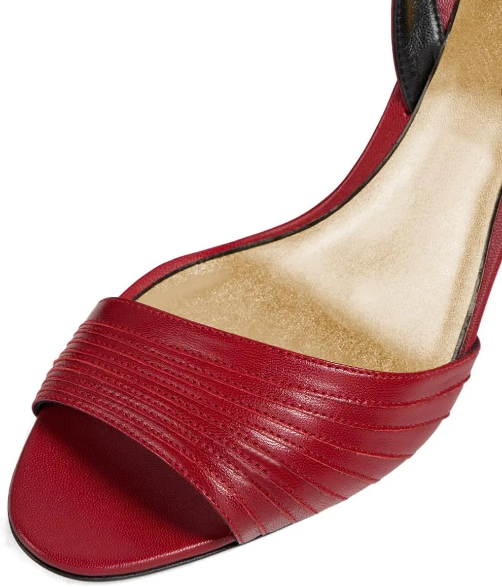 Women Open Toe Stiletto High Heel Sandals Sexy Ankle Strap Buckle Summer Prom Club Evening Dress Shoes Size 4-16 US