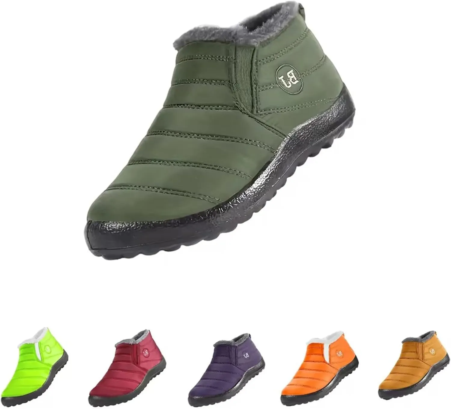 Women Snow Boots Waterproof Cloth: Mens Fur Lined Platform Boots Comfy Barefoot Shoes Hiking Boots Warm Winter Slip-Ons Wide Calf Grounded Footwear Mini Ankle Booties