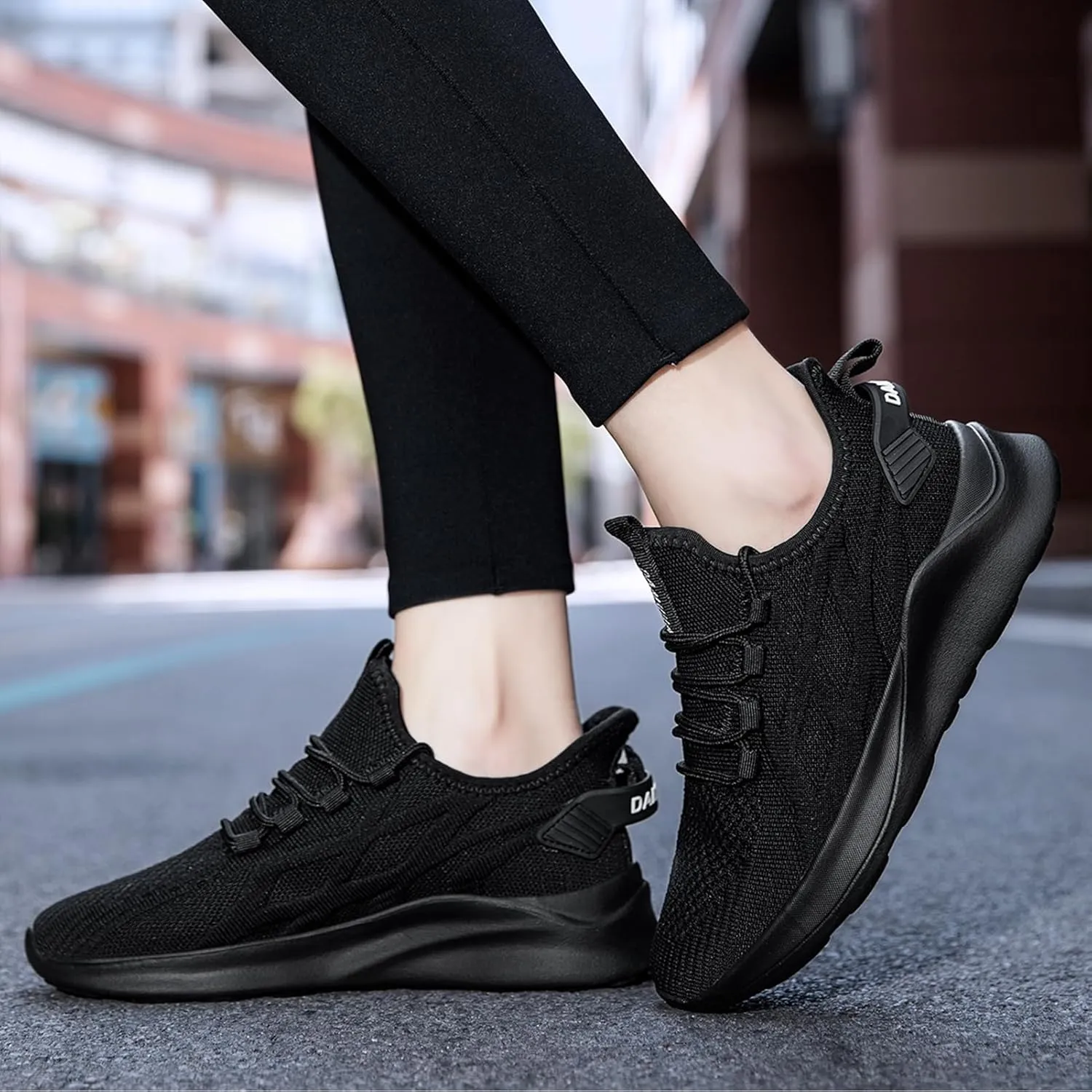 Women Tennis Running Shoes Walking Slip on Summer Gym Workout Athletic Comfortable Sneakers Black