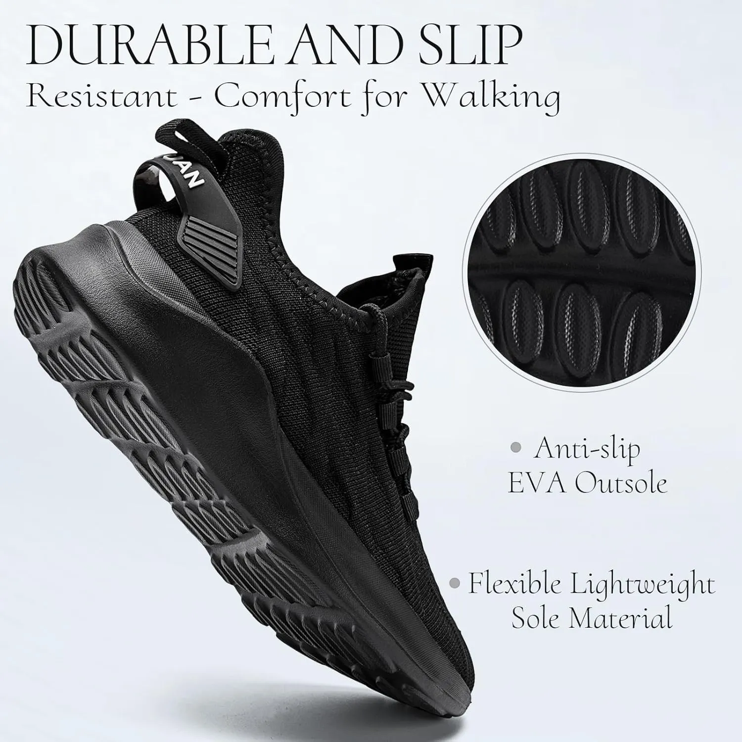 Women Tennis Running Shoes Walking Slip on Summer Gym Workout Athletic Comfortable Sneakers Black