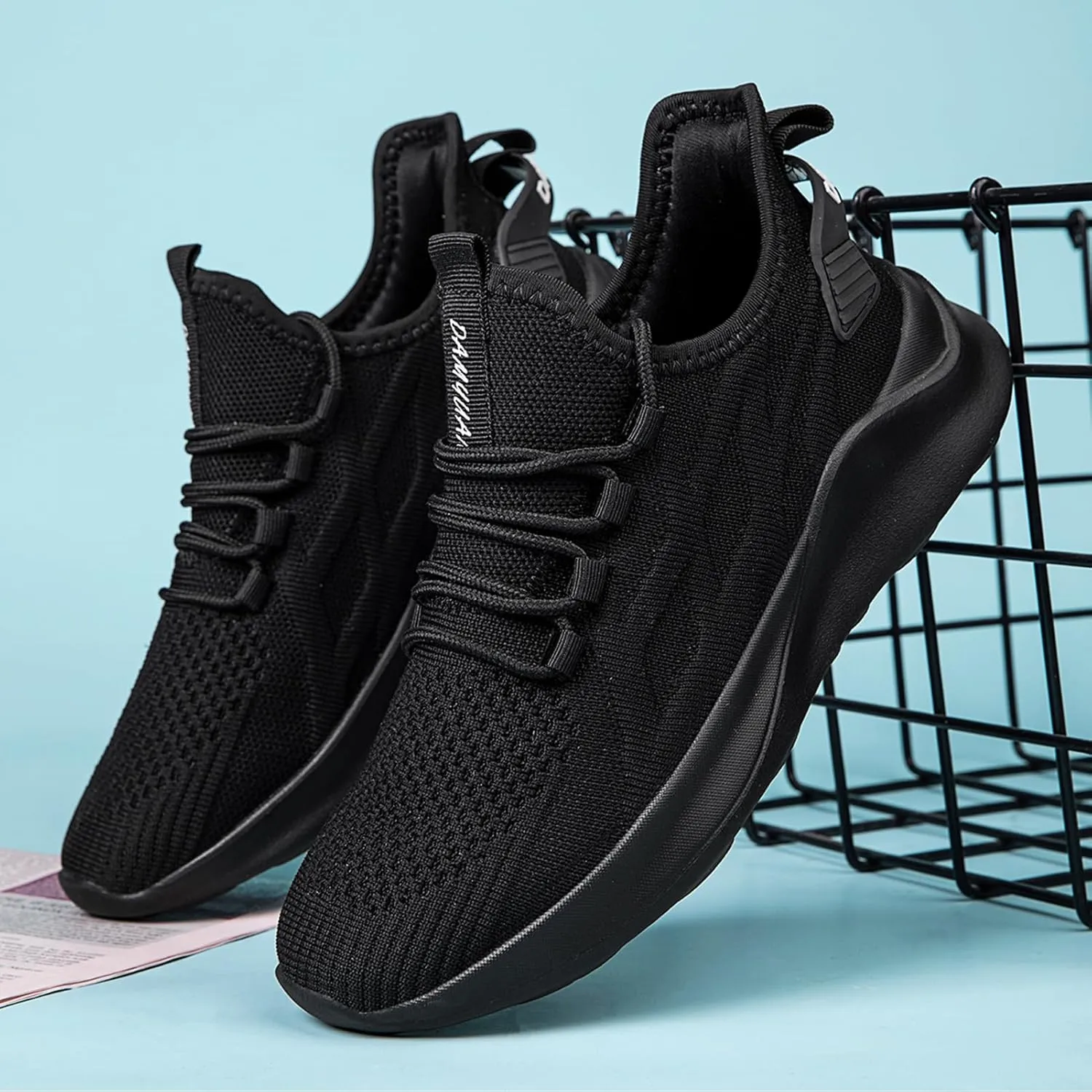 Women Tennis Running Shoes Walking Slip on Summer Gym Workout Athletic Comfortable Sneakers Black