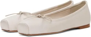 Women Vintage Square Toe Ballet Flats Bow Slip On Satin Flats Comfortable Matte Leather Metallic Flats Office Ladies Work Flat Heel Dress Shoes Club Driving Flat Shoes Spring 4-11 M US