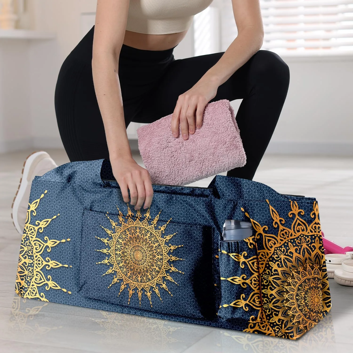 Women Yoga Mat Bag – Versatile Yoga Bag with Mat Straps & Storage Pockets, Holds Yoga & Pilates Mats, Lightweight & Durable