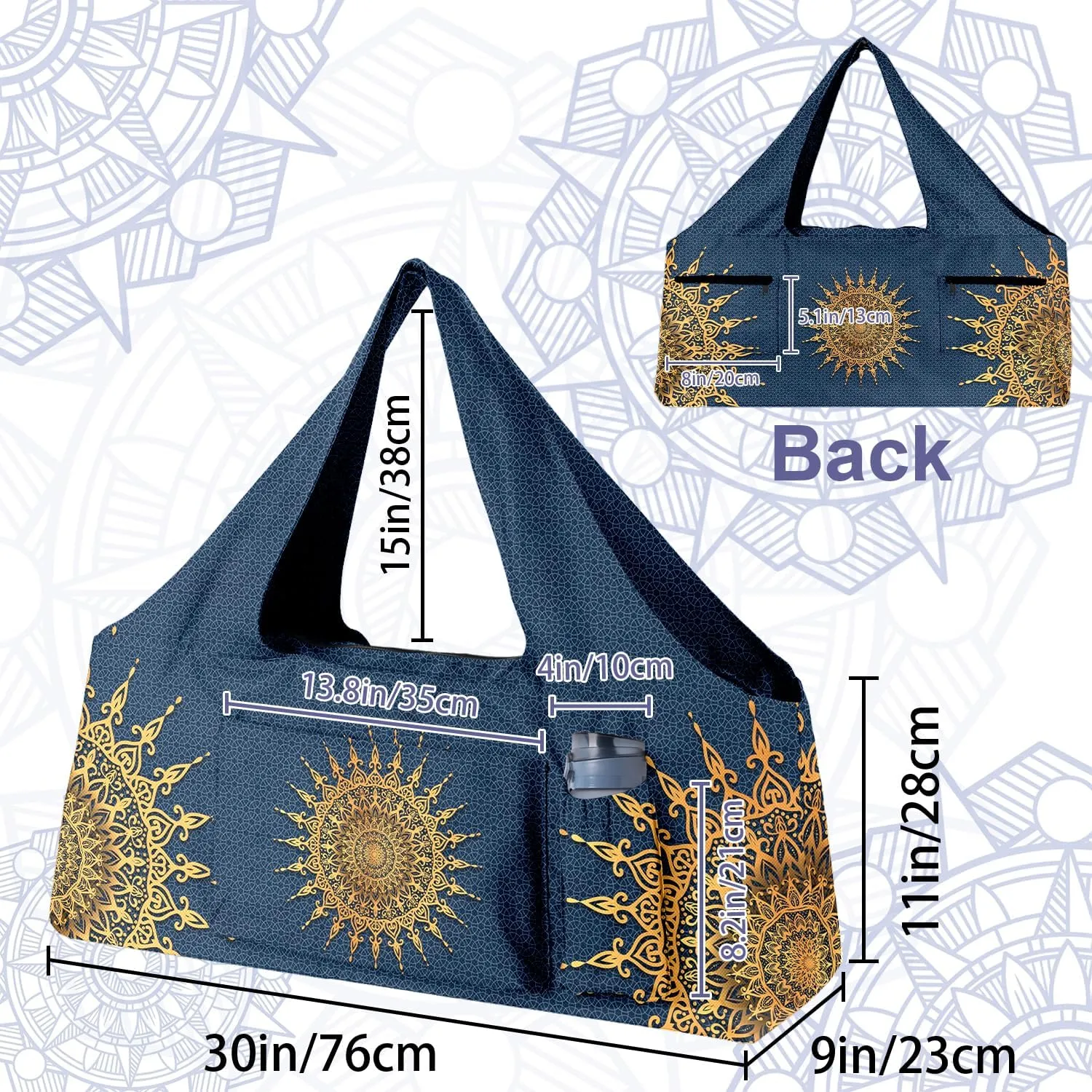 Women Yoga Mat Bag – Versatile Yoga Bag with Mat Straps & Storage Pockets, Holds Yoga & Pilates Mats, Lightweight & Durable