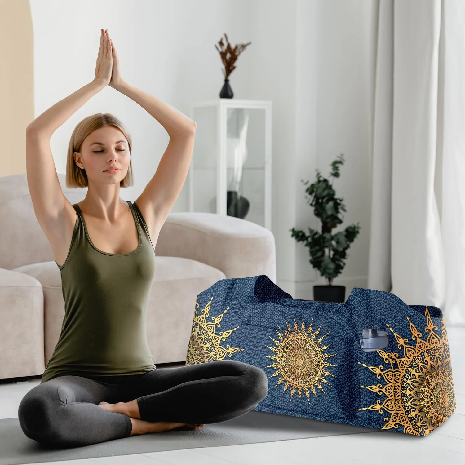 Women Yoga Mat Bag – Versatile Yoga Bag with Mat Straps & Storage Pockets, Holds Yoga & Pilates Mats, Lightweight & Durable
