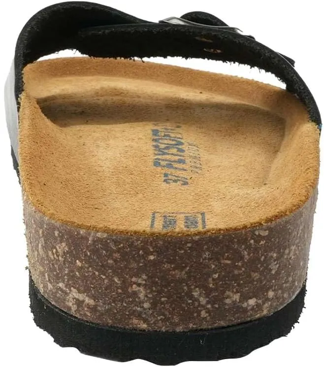 Women's 100% Genuine Leather Sandals - Comfortable Smart Foam Footbed, Slip-On Slides for Summer Wear, Adjustable Fit and Durable Non-Slip Sole