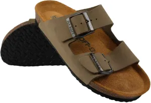 Women's 100% Genuine Leather Sandals - Comfortable Smart Foam Footbed, Slip-On Slides for Summer Wear, Adjustable Fit and Durable Non-Slip Sole