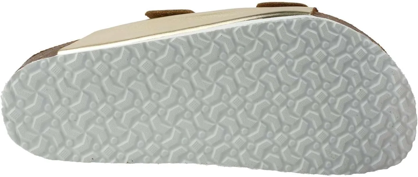 Women's 100% Genuine Leather Sandals - Comfortable Smart Foam Footbed, Slip-On Slides for Summer Wear, Adjustable Fit and Durable Non-Slip Sole