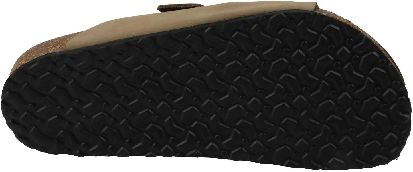 Women's 100% Genuine Leather Sandals - Comfortable Smart Foam Footbed, Slip-On Slides for Summer Wear, Adjustable Fit and Durable Non-Slip Sole