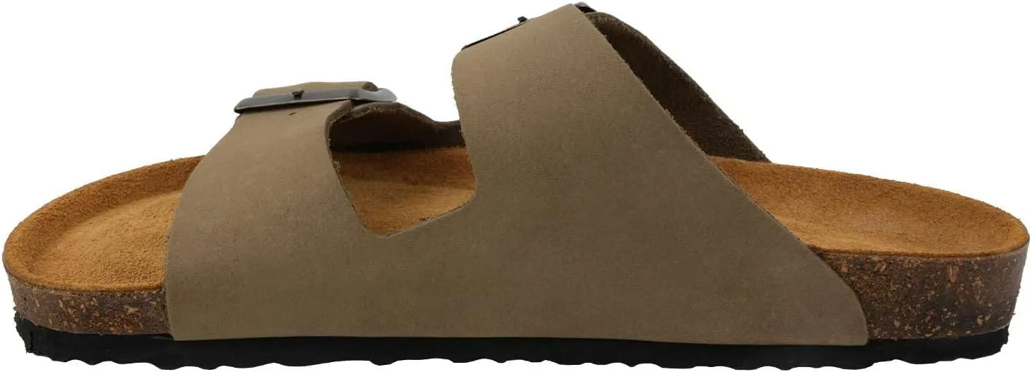 Women's 100% Genuine Leather Sandals - Comfortable Smart Foam Footbed, Slip-On Slides for Summer Wear, Adjustable Fit and Durable Non-Slip Sole