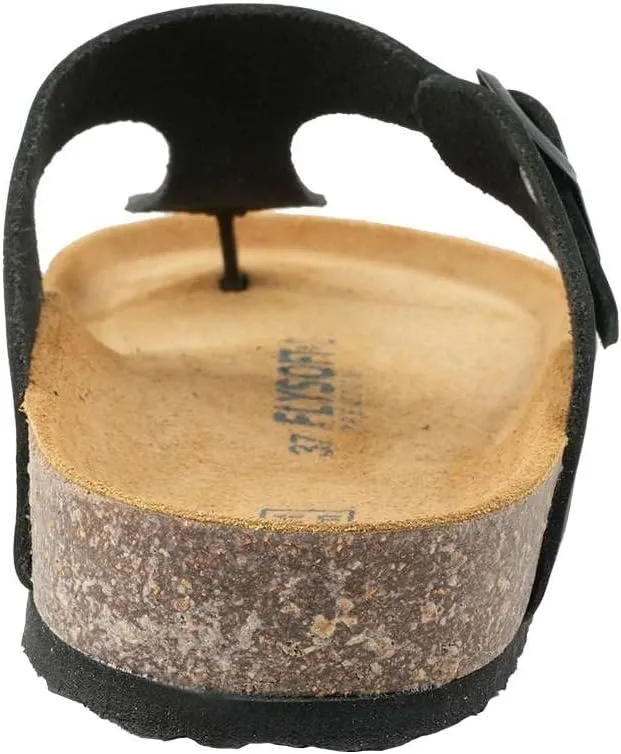 Women's 100% Genuine Leather Sandals - Comfortable Smart Foam Footbed, Slip-On Slides for Summer Wear, Adjustable Fit and Durable Non-Slip Sole