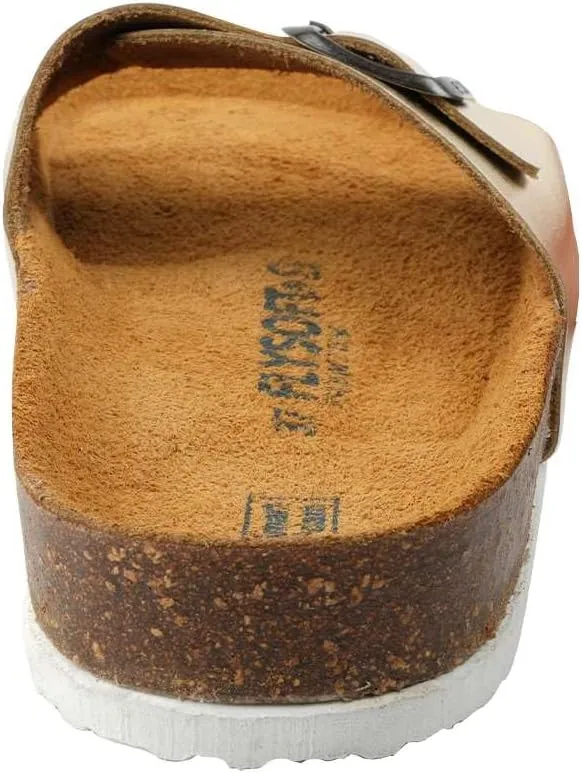 Women's 100% Genuine Leather Sandals - Comfortable Smart Foam Footbed, Slip-On Slides for Summer Wear, Adjustable Fit and Durable Non-Slip Sole