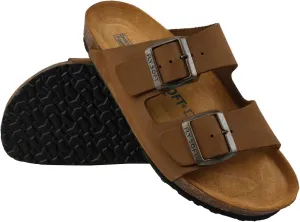 Women's 100% Genuine Leather Sandals - Comfortable Smart Foam Footbed, Slip-On Slides for Summer Wear, Adjustable Fit and Durable Non-Slip Sole