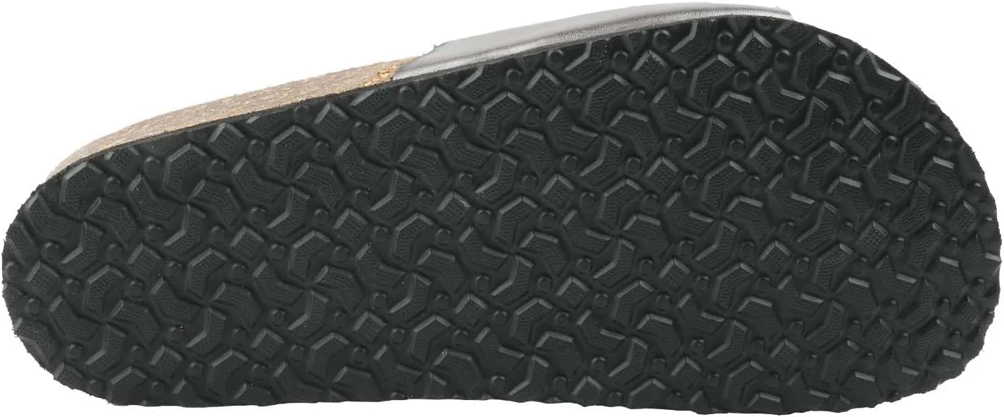 Women's 100% Genuine Leather Sandals - Comfortable Smart Foam Footbed, Slip-On Slides for Summer Wear, Adjustable Fit and Durable Non-Slip Sole