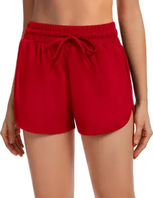 Women's Athletic Shorts High Waisted Running Workout Black Sporty Spandex Dolphin Shorts for Gym Yoga Pockets 2.5"