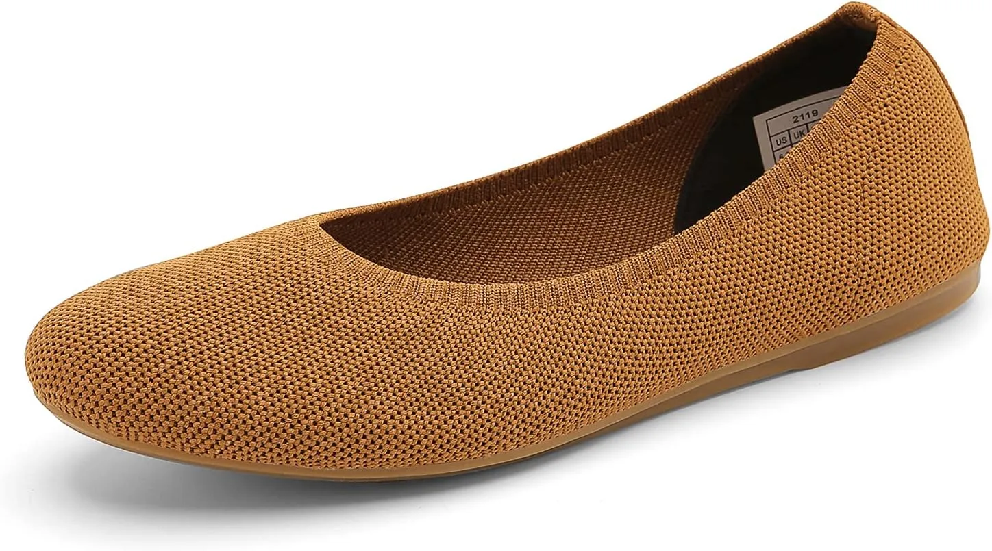 Women's Ballet Flat Dressy Casual Knit Shoes Round Toe Women Mesh Flats
