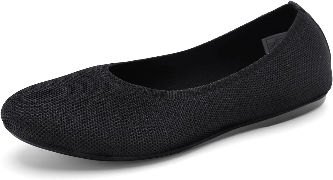 Women's Ballet Flat Dressy Casual Knit Shoes Round Toe Women Mesh Flats