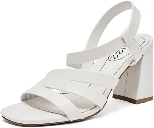 Women's Chunky Heeled Sandals - Square Open Toe Ankle Strappy Dressy Pump Heels Wedding Party Shoes for Women.