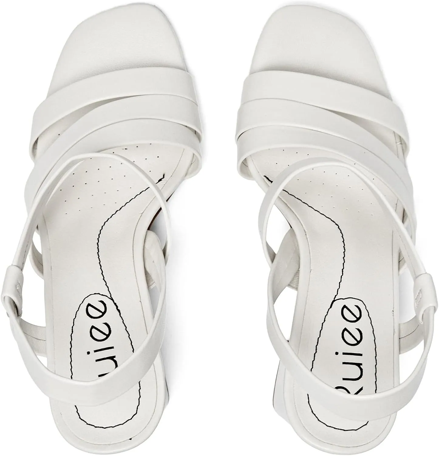 Women's Chunky Heeled Sandals - Square Open Toe Ankle Strappy Dressy Pump Heels Wedding Party Shoes for Women.