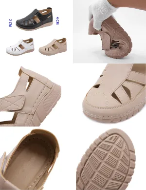 Women's Closed Toe Slip-On Casual Loafers,Lightweight Comfy Boho Gladiator Ankle Strap Orthotic Softsole Wedge Sandals