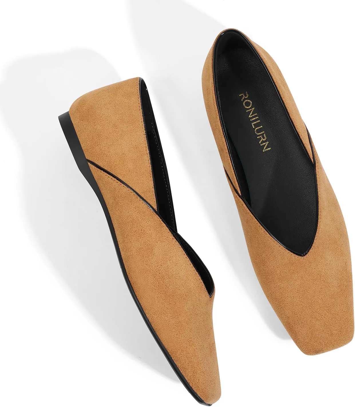 Women's Flats Comfortable Square Toe Ballet Flats Slip On Casual Dress Shoes Flats for Women