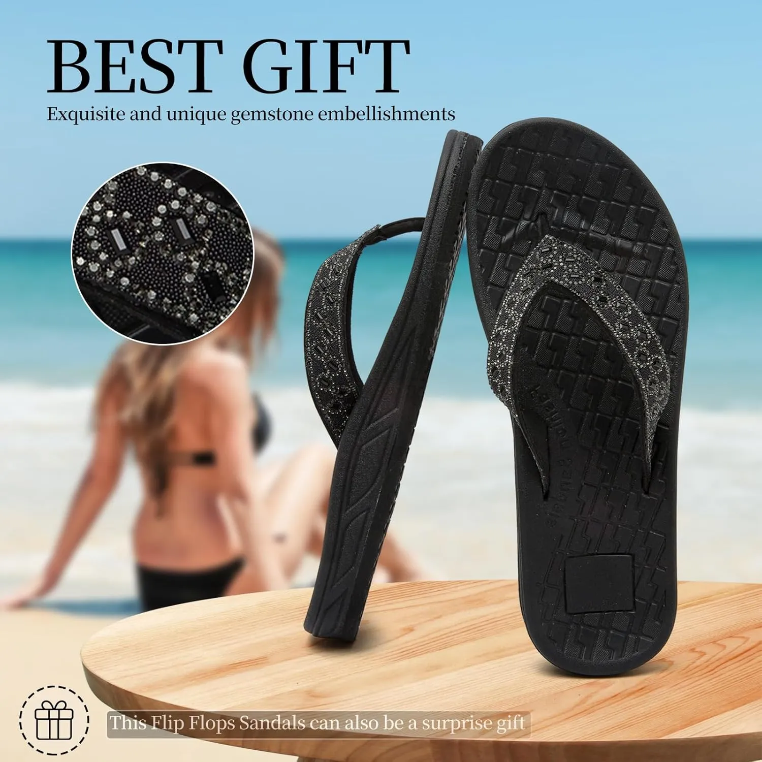 Women's flip-flops Sandals Summer beach slippers Classic comfort Lightweight casual non-slip durable flip-flops suitable for indoor and outdoor