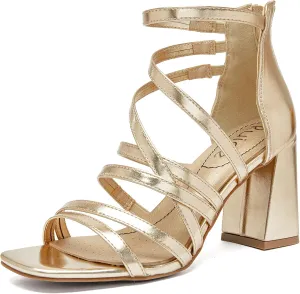 Women's Heels Chunky Heeled Sandals - Dressy Pump Heels Ankle Strap Square Open Toe Wedding Party High Heeled Sandals for Women.