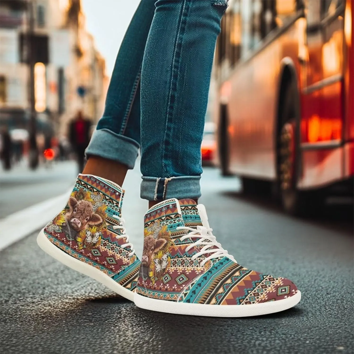 Womens High Top Barefoot Shoes Wide Toe Box Fashion Sneakers Comfortable Casual Walking Shoes Lightweight PU Leather Dress Shoes SizeUS 6-13.5